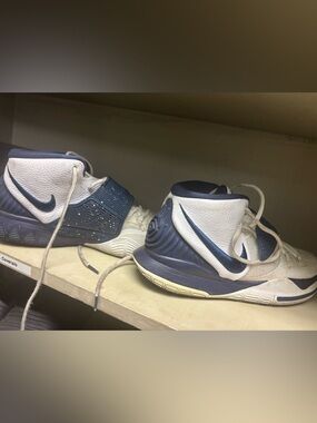 Nike Navy Blue and White High-Top Sneakers